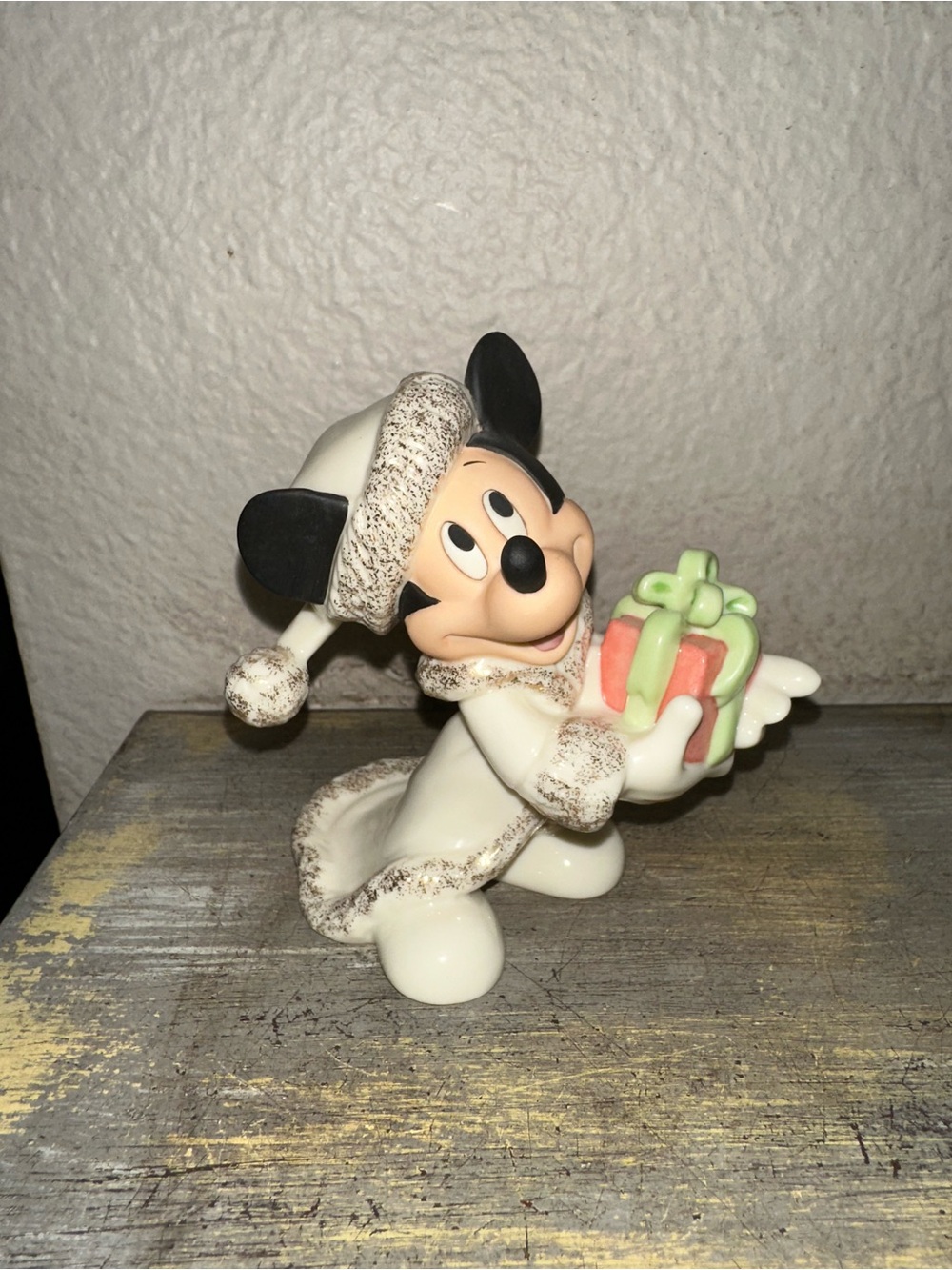 DISNEY CHRISTMAS WITH MICKEY FIGURINE BY LENNOX, RARE